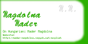 magdolna mader business card